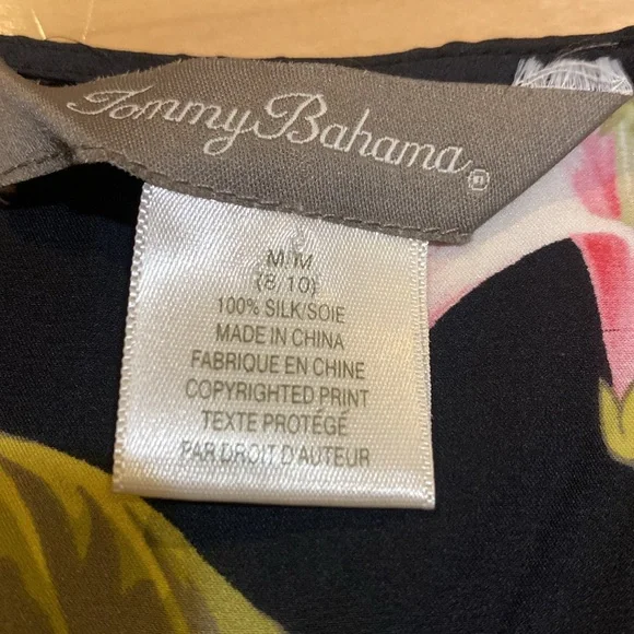 Tommy Bahama Floral Black Sleeveless Wrap Top - Picture 11 of 11